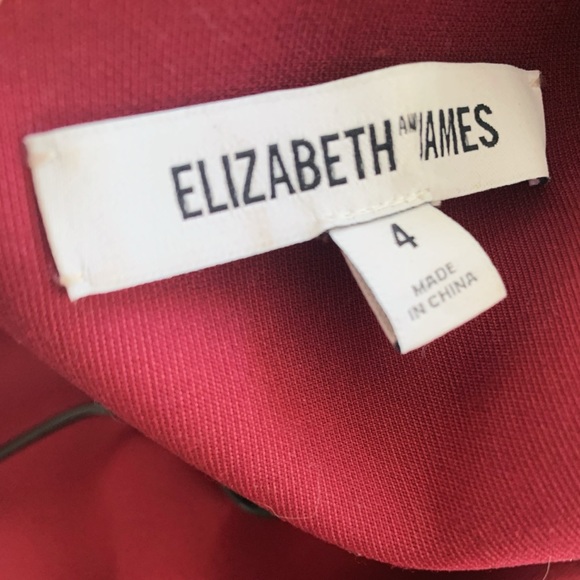 🍉Elizabeth and James Dress Carter Lace-Up Fit & Flare Sleeveless Burgundy - Picture 10 of 13